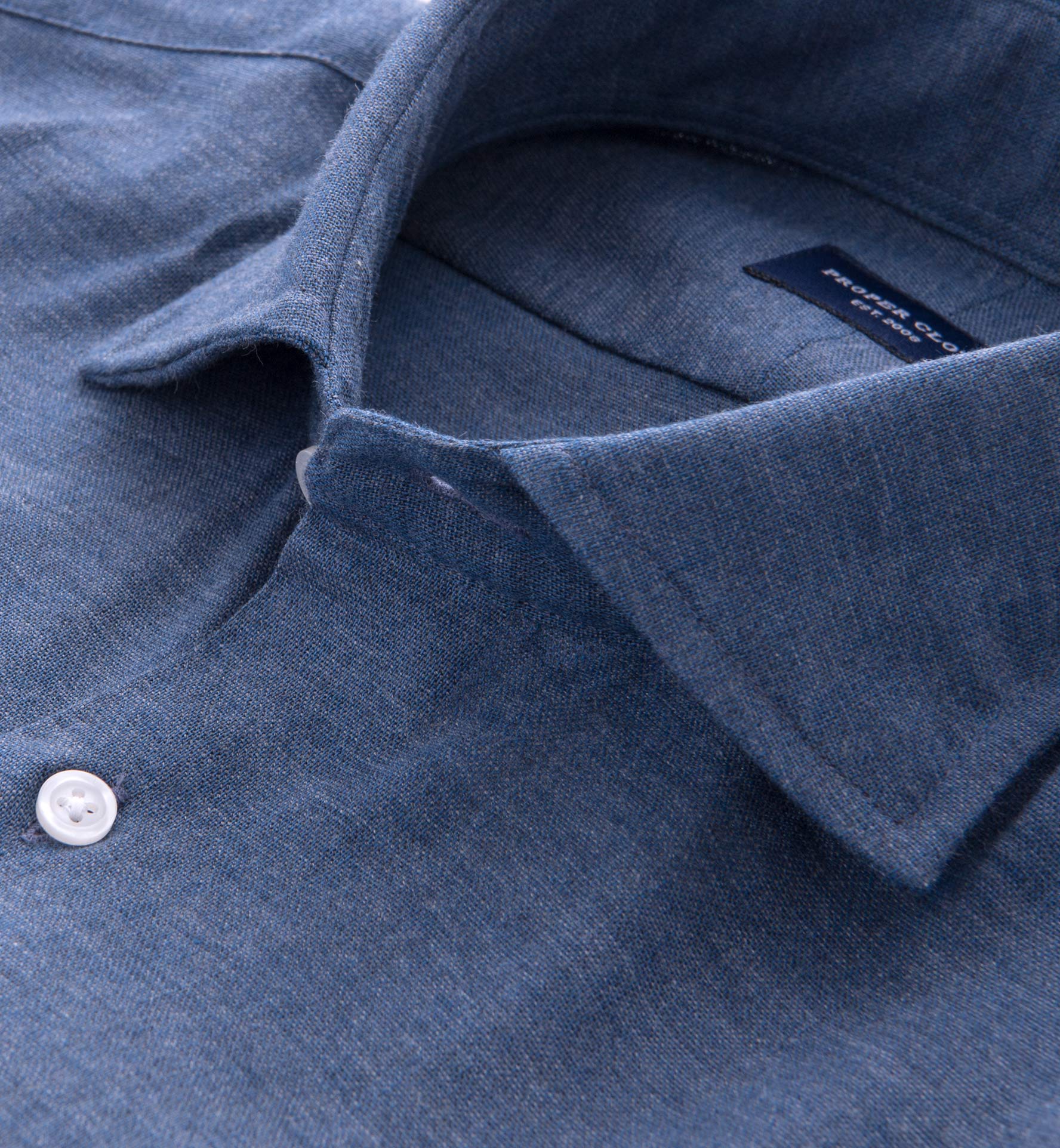 Japanese Slate Blue Chambray Men's Dress Shirt by Proper Cloth