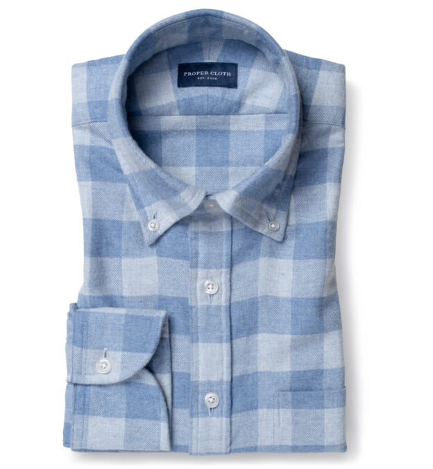 blue gingham flannel