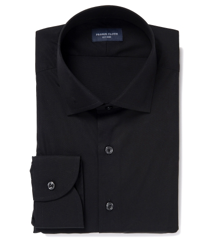Miles 120s Black Broadcloth Custom Dress Shirt by Proper Cloth