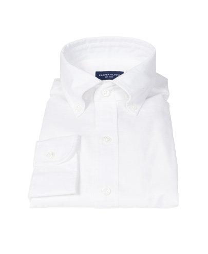 Natural White Cotton Linen Fitted Dress Shirt 