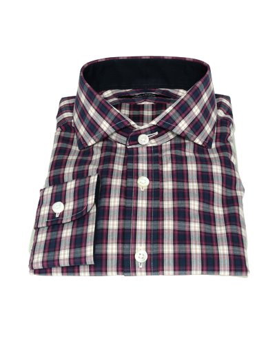 Mulberry Gold Plaid Fitted Dress Shirt 