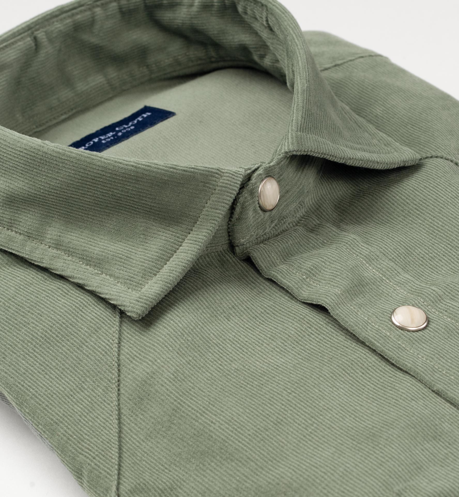Sage Micro Corduroy Men's Dress Shirt by Proper Cloth