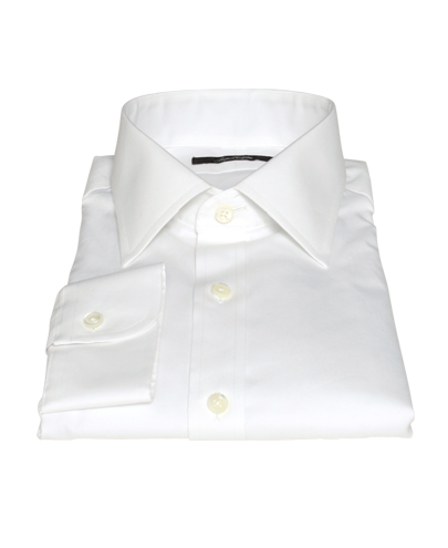 Classic White Pinpoint Men's Dress Shirt 