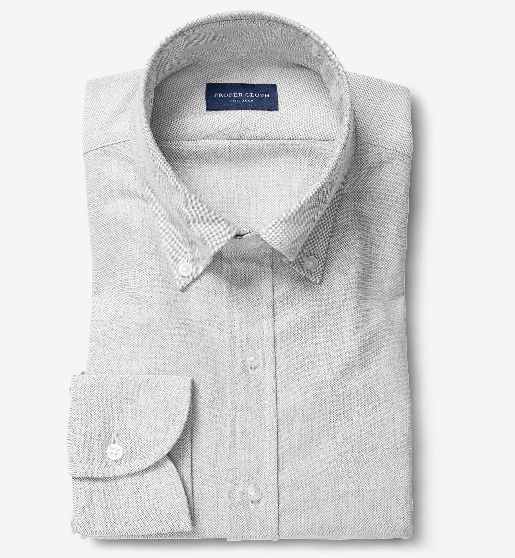 Light Grey  Melange Oxford Men s  Dress  Shirt  by Proper Cloth