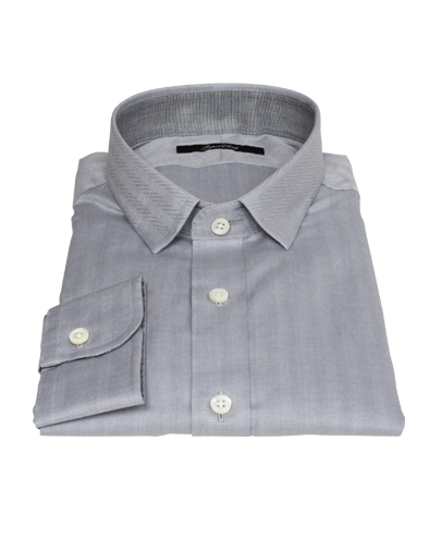 Light Gray Herringbone Shirts by Proper Cloth