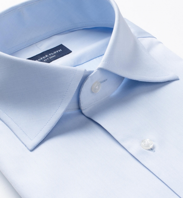 Mercer Light Blue Twill Fitted Dress Shirt by Proper Cloth