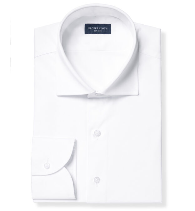 Thomas Mason White 3-Ply Regal Twill Shirt by Proper Cloth