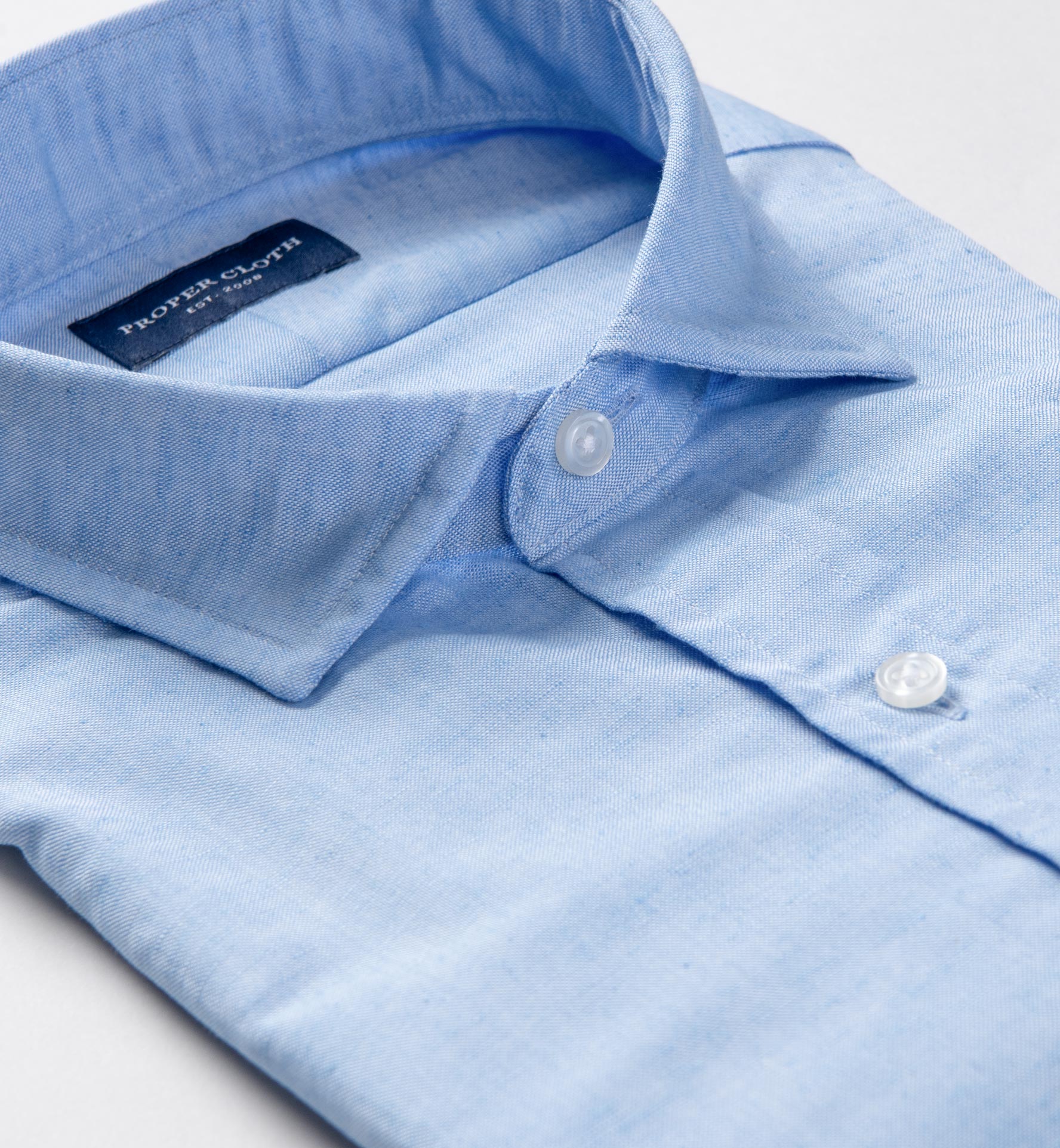 Blue Linen Blend Oxford by Proper Cloth