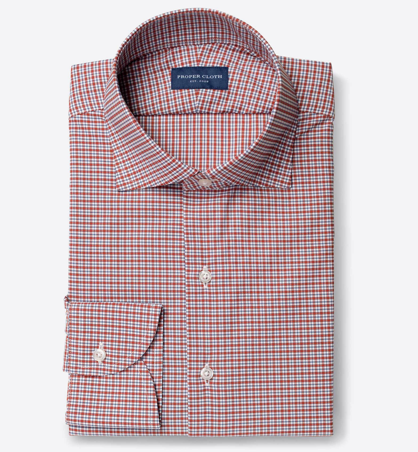 Performance Scarlet and Navy Small Check Shirt
