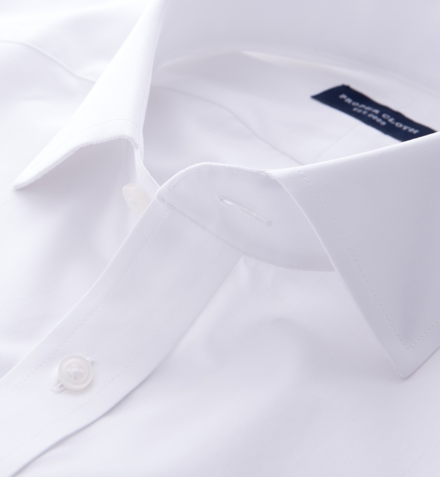 Miles 120s White Broadcloth Custom Dress Shirt by Proper Cloth