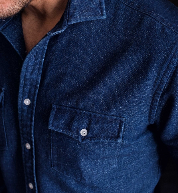 indigo overshirt