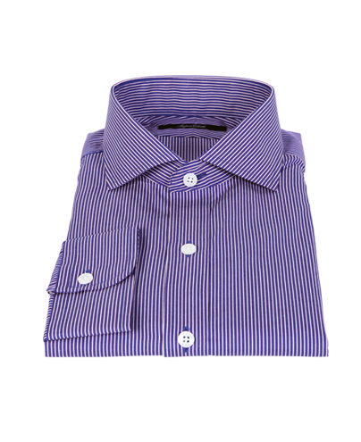 Canclini Blue and Red Stripe Dress Shirt 