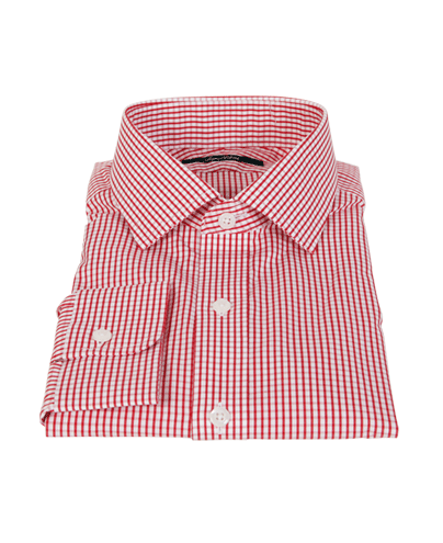 Canclini Red Medium Check Shirts by Proper Cloth
