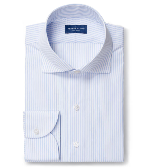 Waverly Light Blue 120s Double Stripe By Proper Cloth