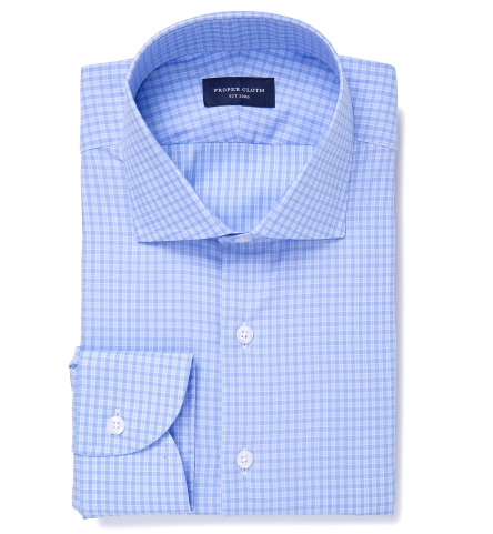 Chambers Blue Check Dress Shirt by Proper Cloth