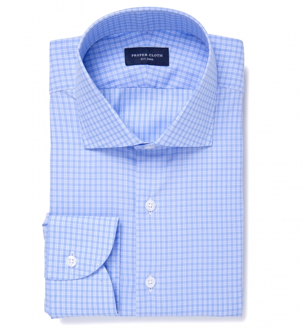 Chambers Blue Check Dress Shirt Shirt by Proper Cloth