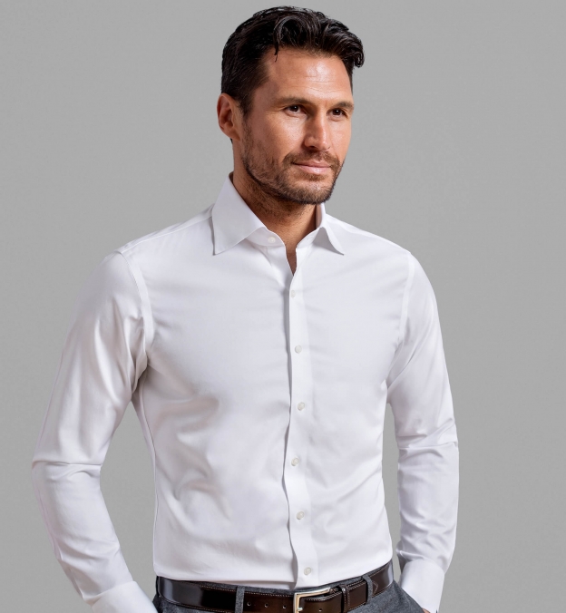 Mayfair Wrinkle-Resistant White Twill Custom Made Shirt by Proper Cloth