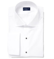 Suggested Item: Hudson White Wrinkle-Resistant Twill Tuxedo Front Plain