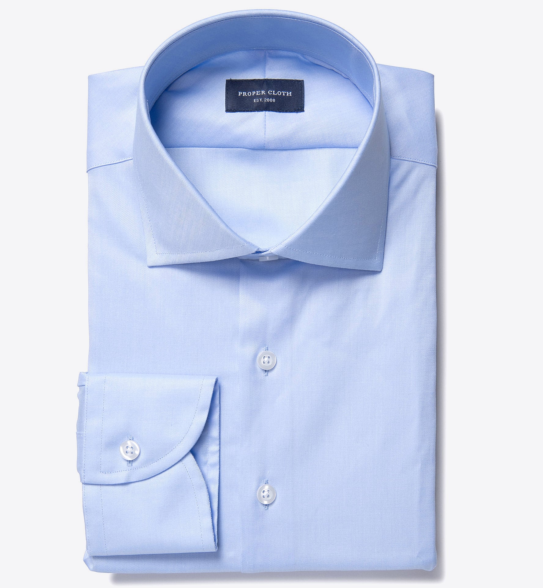 Light Blue Extra Wrinkle-Resistant Twill Custom Dress Shirt by Proper Cloth