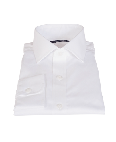 Classic White Pinpoint Fitted Dress Shirt 