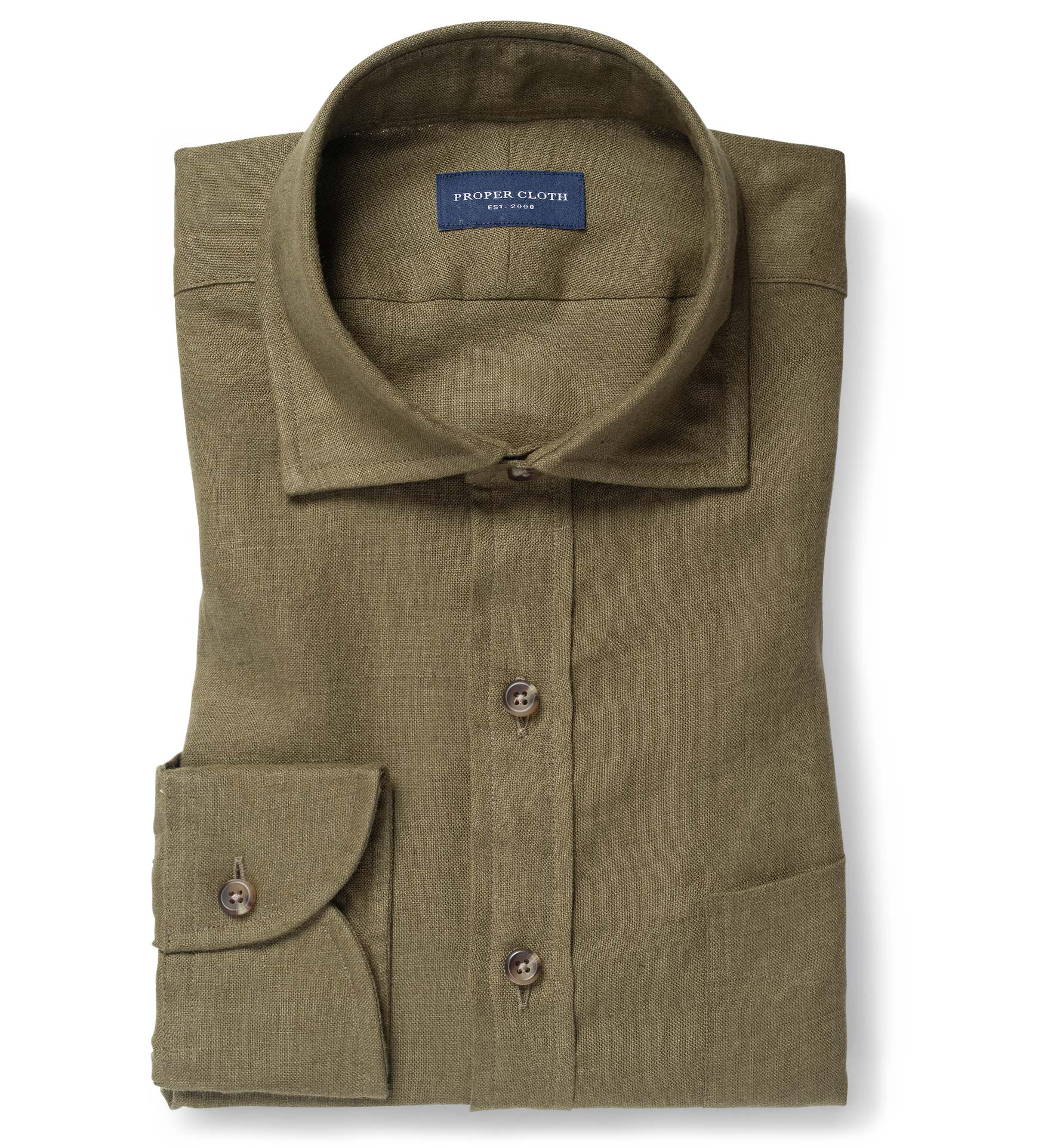 Baird McNutt Olive Irish Linen by Proper Cloth