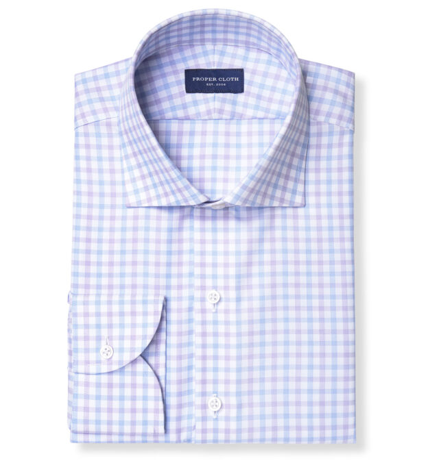 Proper Cloth Mayfair Wrinkle-Resistant Lilac and Blue Check