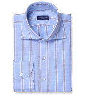 Suggested Item: Amalfi Light Blue and Navy Stripe Pique