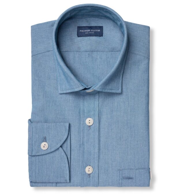 Blue Indigo Chambray Shirt by Proper Cloth