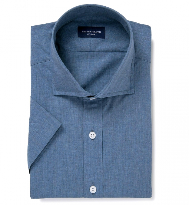 Bleecker Steel Blue Melange Custom Dress Shirt Shirt by Proper Cloth