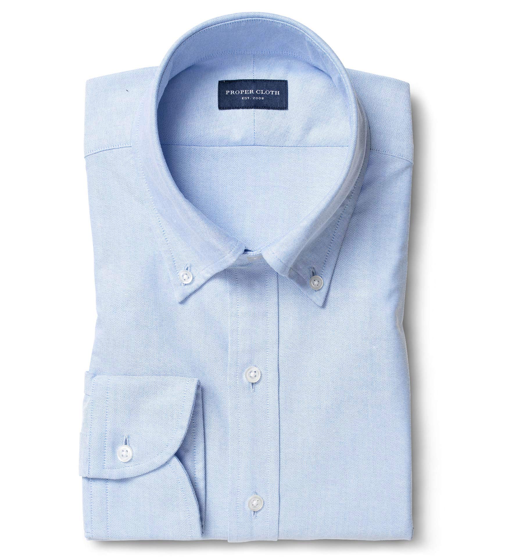 Alabama thespian Wreck Light Blue Oxford Cloth Fitted Shirt Shirt by Proper Cloth