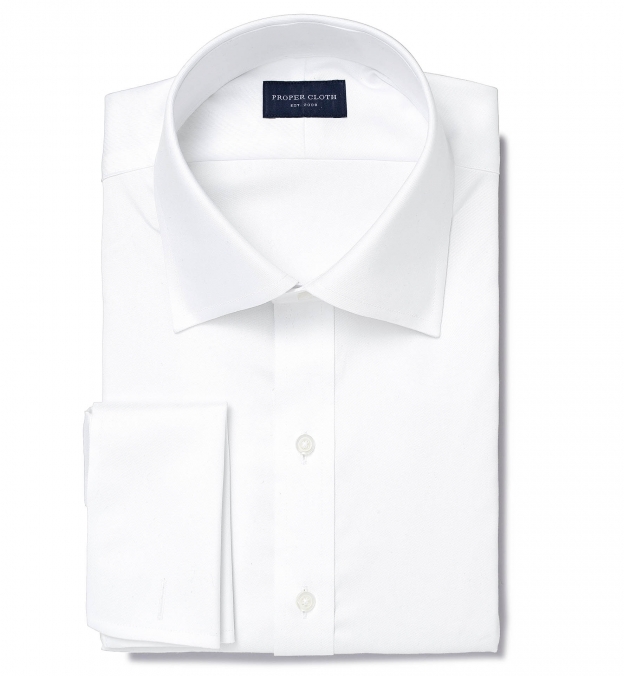 twill white dress shirt