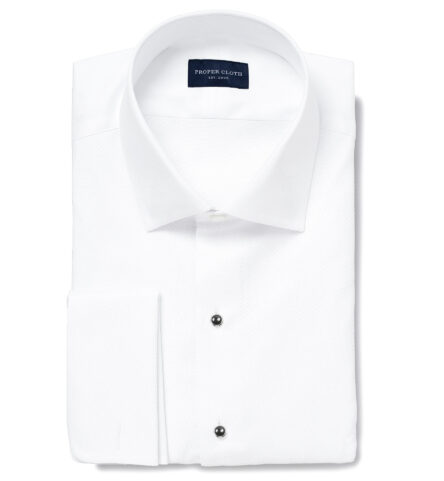Weston White Pinpoint Fitted Shirt by Proper Cloth