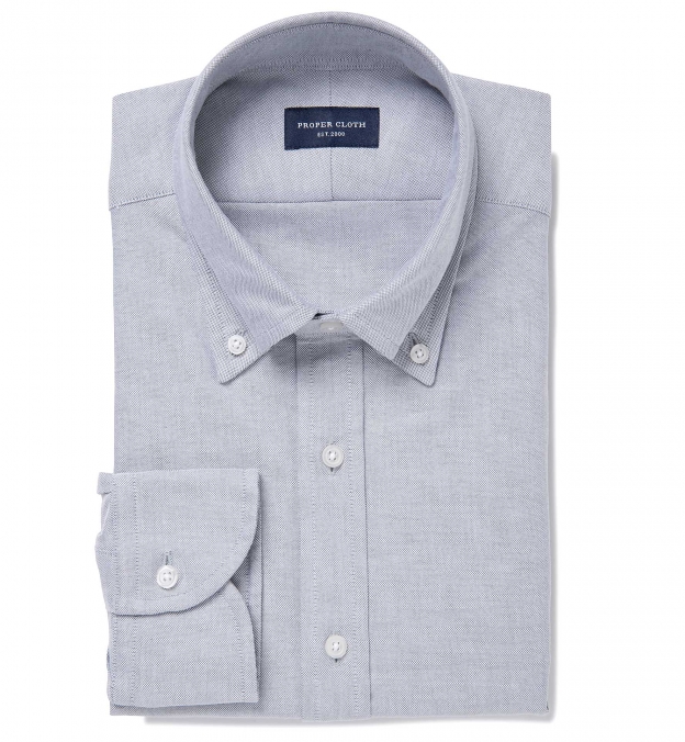 Canclini Grey Heavy Oxford Cloth Dress Shirt Shirt by Proper Cloth