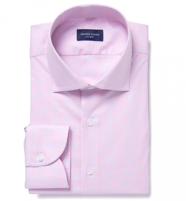 Morris Wrinkle-Resistant Pink Small Check Custom Made Shirt Shirt by ...