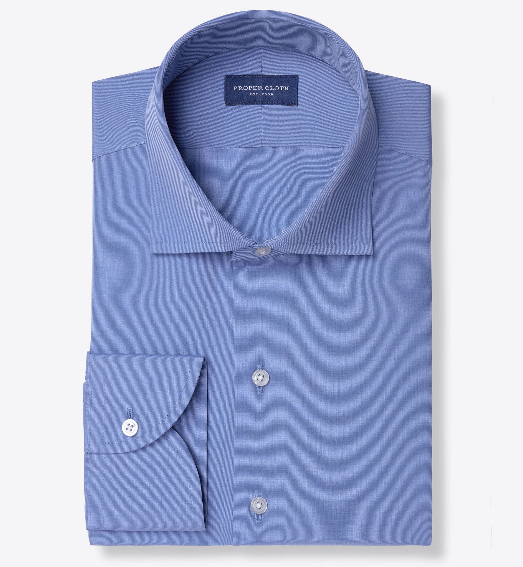 Thomas Mason French Blue End on End Shirt by Proper Cloth