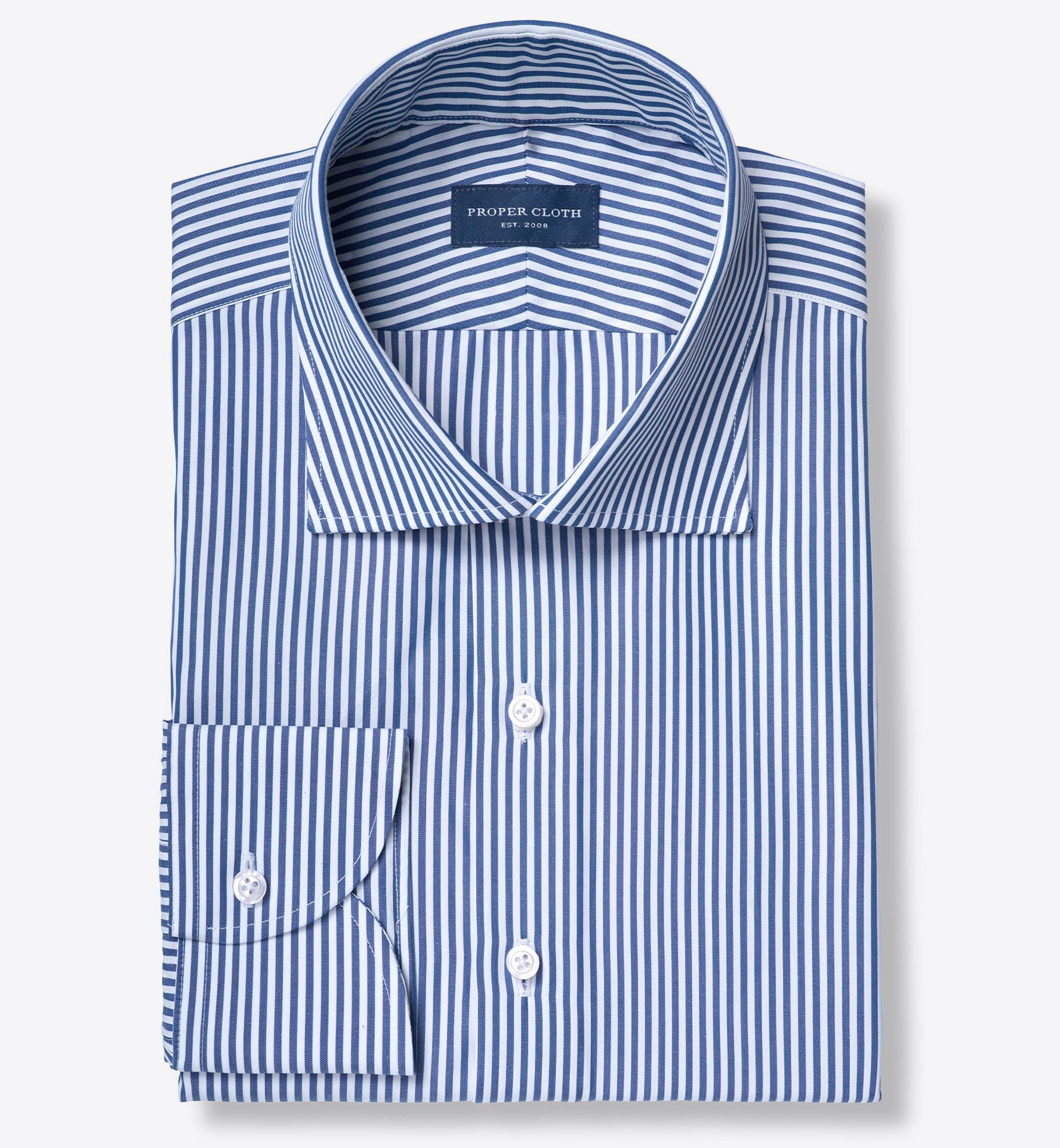 Stanton 120s Navy Bengal Stripe Broadcloth Shirt