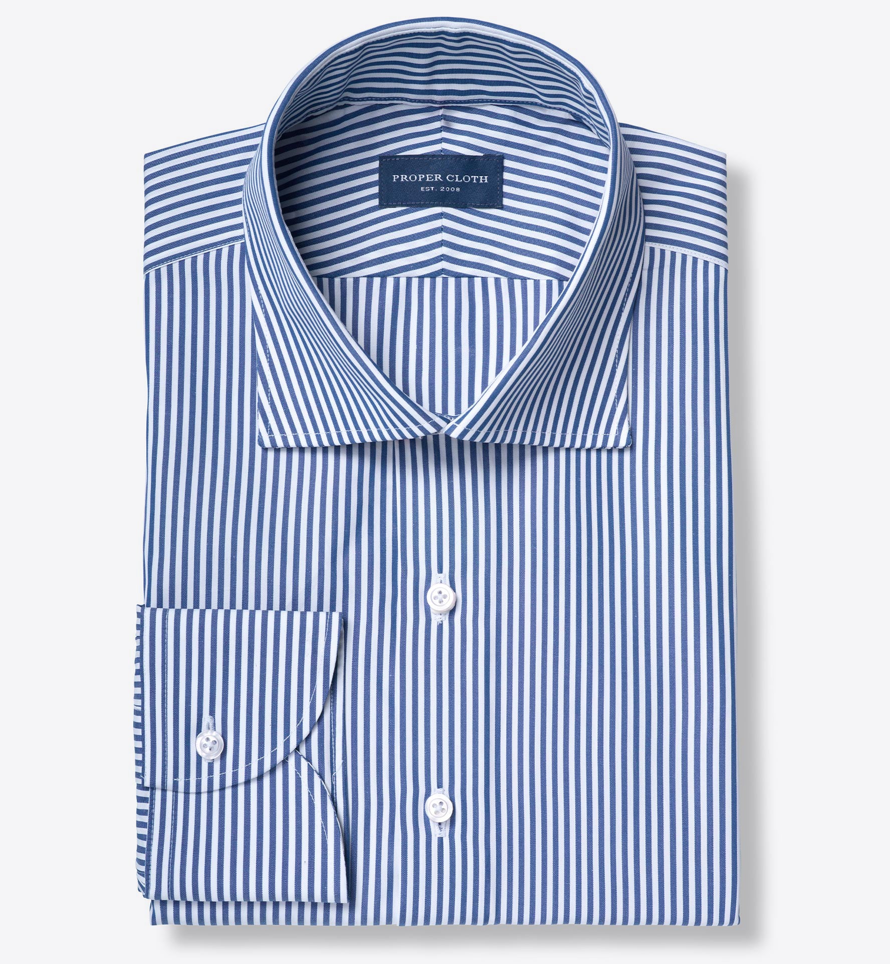 Stanton 120s Navy Bengal Stripe Tailor Made Shirt Shirt by Proper