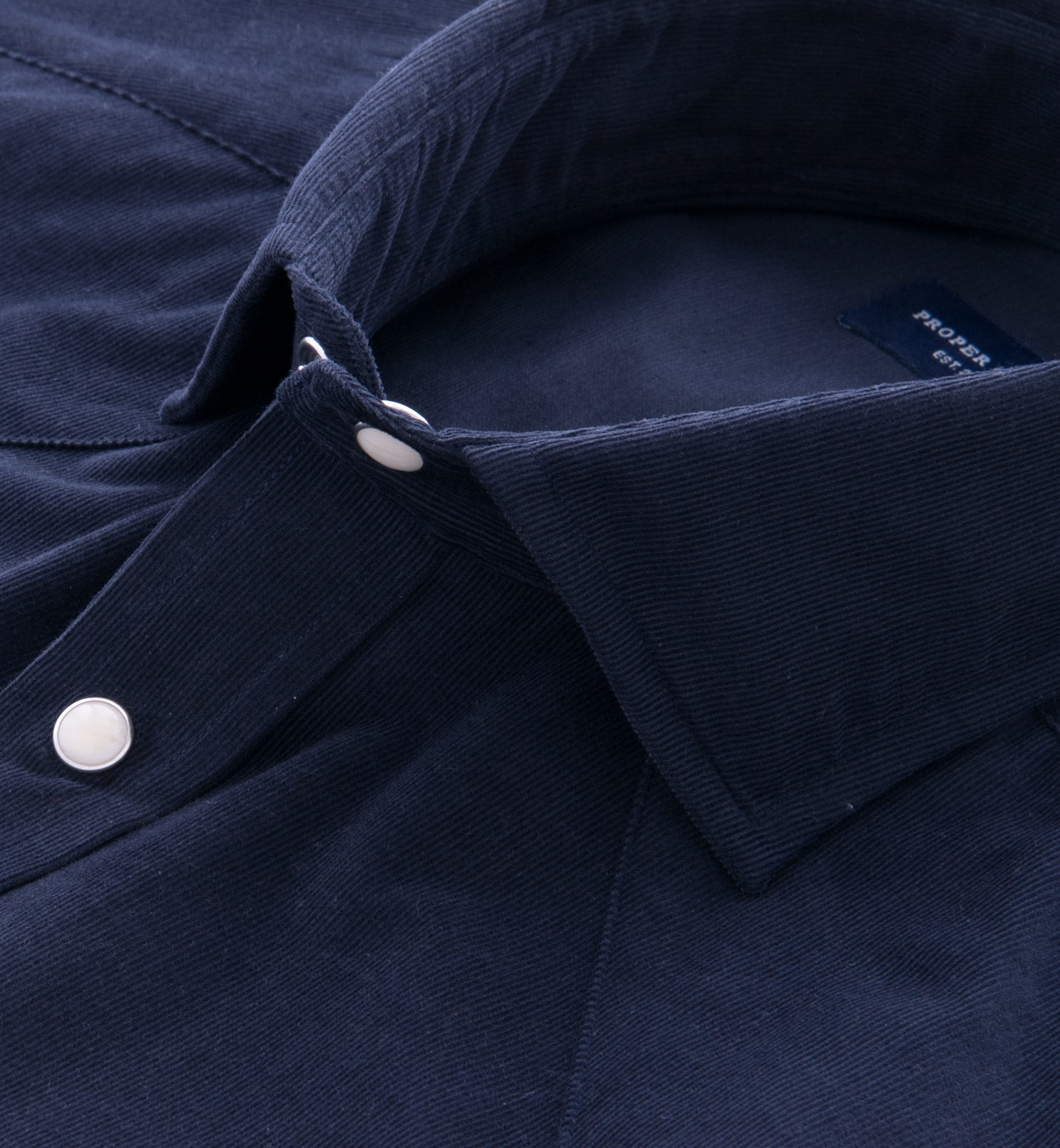 Albini Navy Fine Corduroy Tailor Made Shirt by Proper Cloth