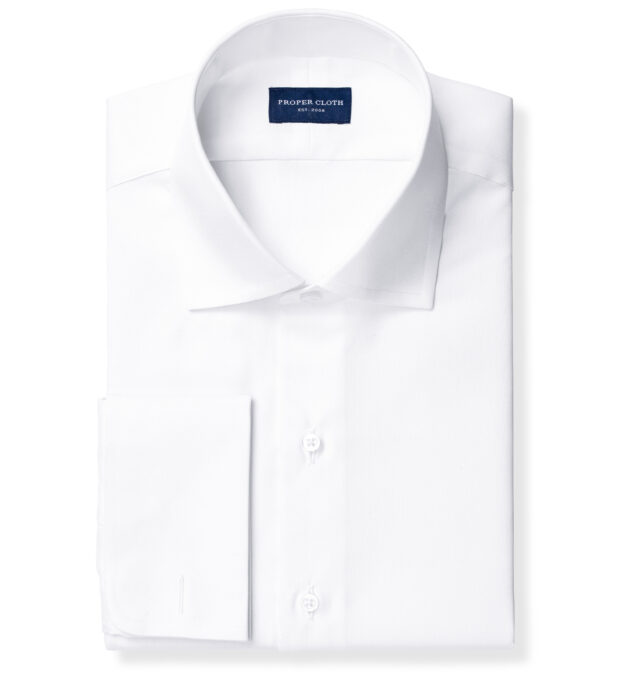 Weston White Pinpoint Shirt By Proper Cloth