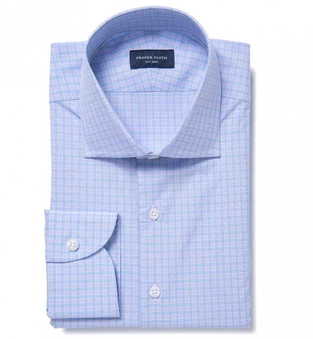 Ravenna Lavender and Blue Check Fitted Dress Shirt Shirt by Proper Cloth