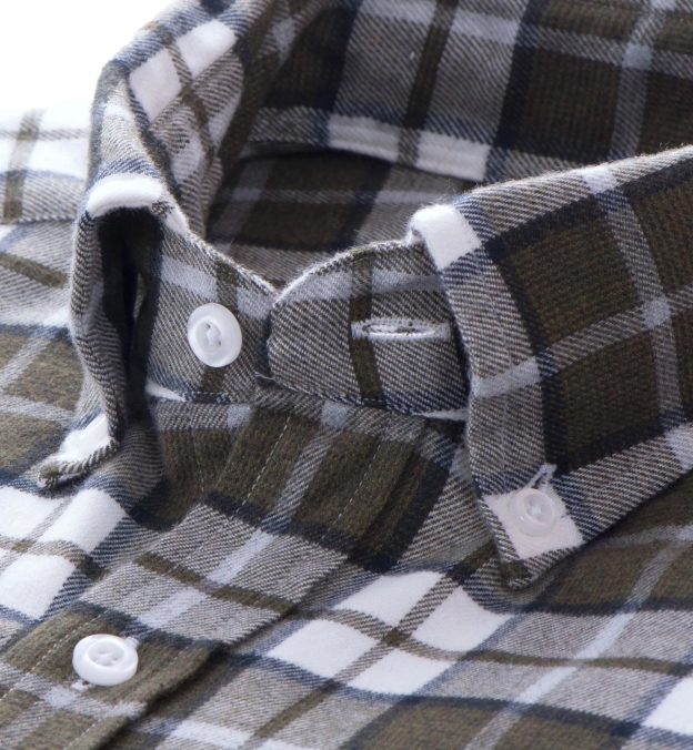 Canclini Pine Plaid Beacon Flannel Custom Made Shirt by Proper Cloth