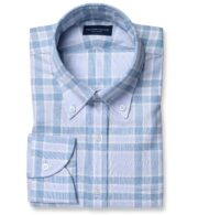 Suggested Item: Mesa Light Blue Cotton and Linen Large Plaid