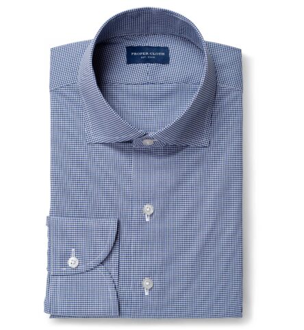 Waverly Navy 120s Micro Gingham by Proper Cloth