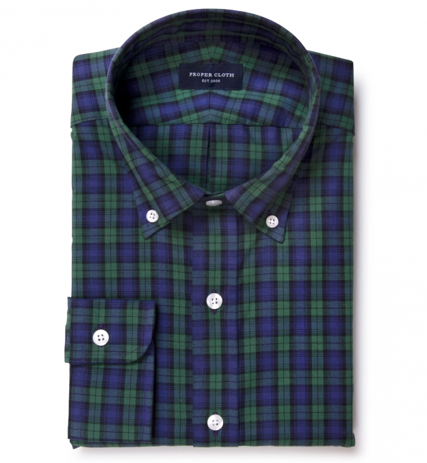 Black Watch Tartan Fitted Shirt by Proper Cloth