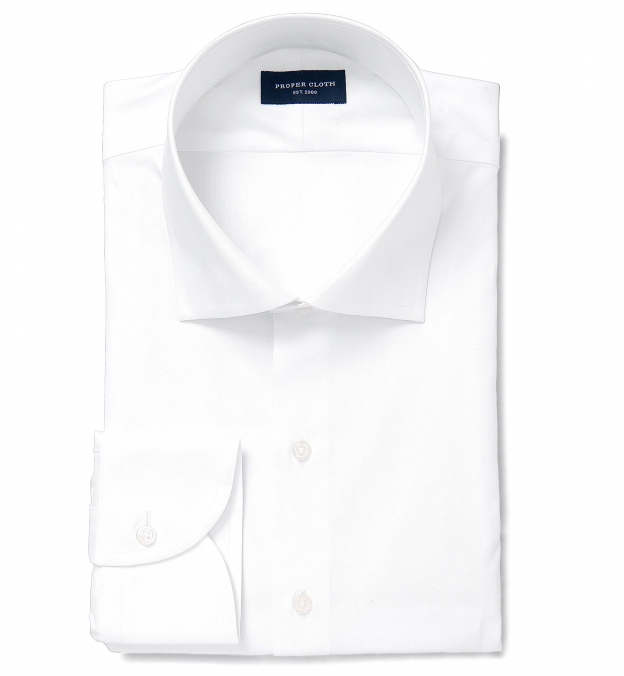 Thomas Mason Non-Iron White Twill Dress Shirt by Proper Cloth