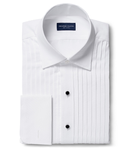 Sir Gregory Mens Regular Fit Tuxedo Shirt 100% Cotton Laydown Collar French Cuff 1/4 Inch Pleat 