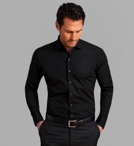 Miles 120s Black Broadcloth Tailor Made Shirt by Proper Cloth