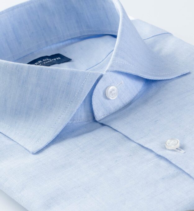 Portuguese Light Blue Cotton Linen Oxford by Proper Cloth