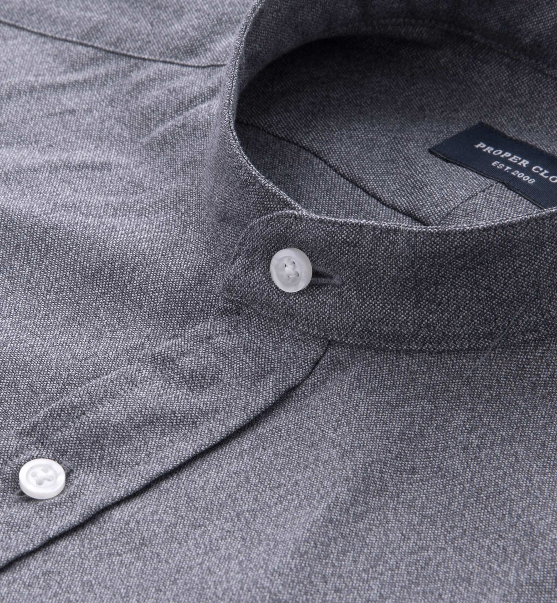 Albini Charcoal Melange Oxford Custom Made Shirt by Proper Cloth