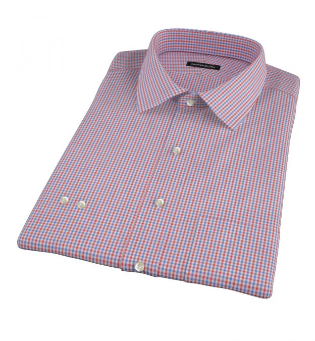 Canclini 120s Red Multi Gingham Shirts by Proper Cloth